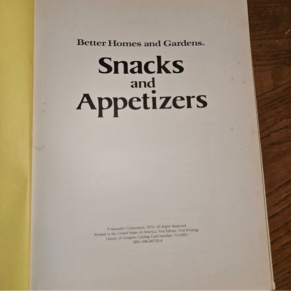 1974 Better Homes & Gardens Snacks & Appetizers Cookbook Vintage Hardback Book - Picture 4 of 5